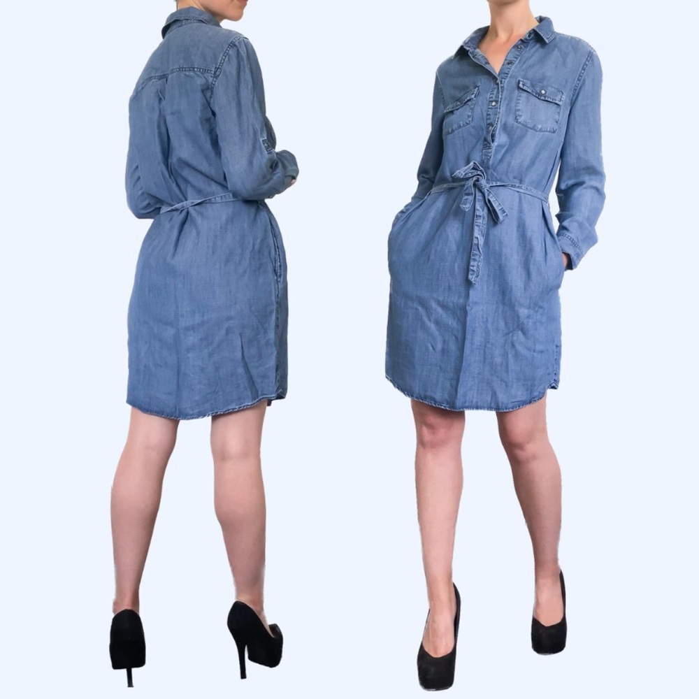 Boden Blue Denim Shirt Dress